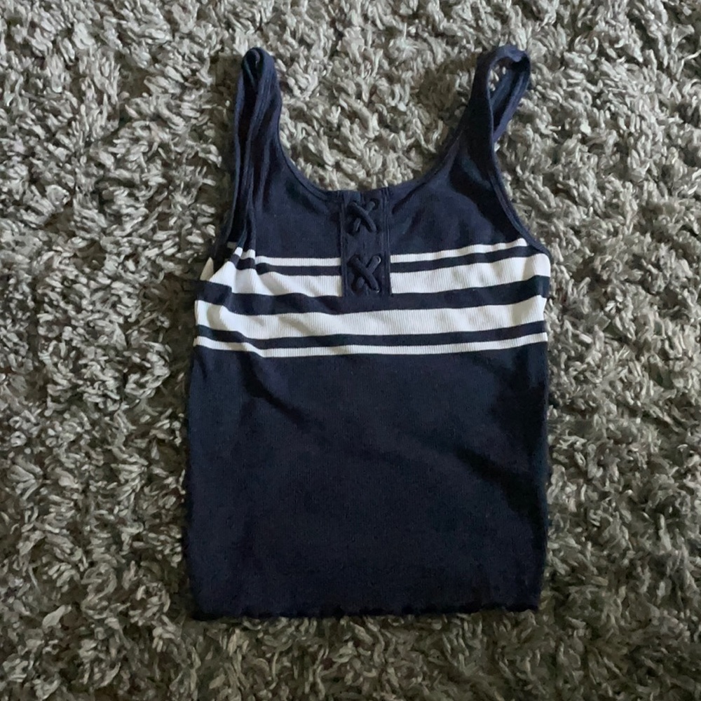 Holister stripped cross cross tank top